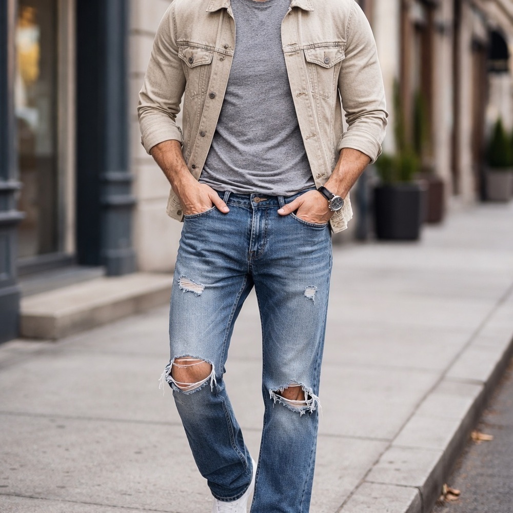 Denizen Relaxed Bootcut Jeans Men’s 32x32 Distressed Denim 👖